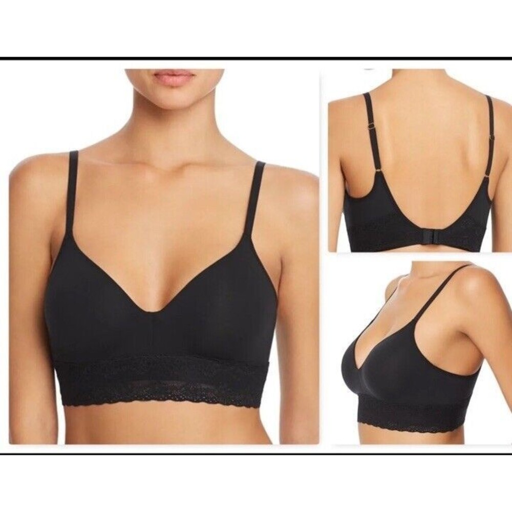 New Natori 723154 Bliss‎ Perfection Contour Soft Cup Bra Sz 32D Black UK 32D